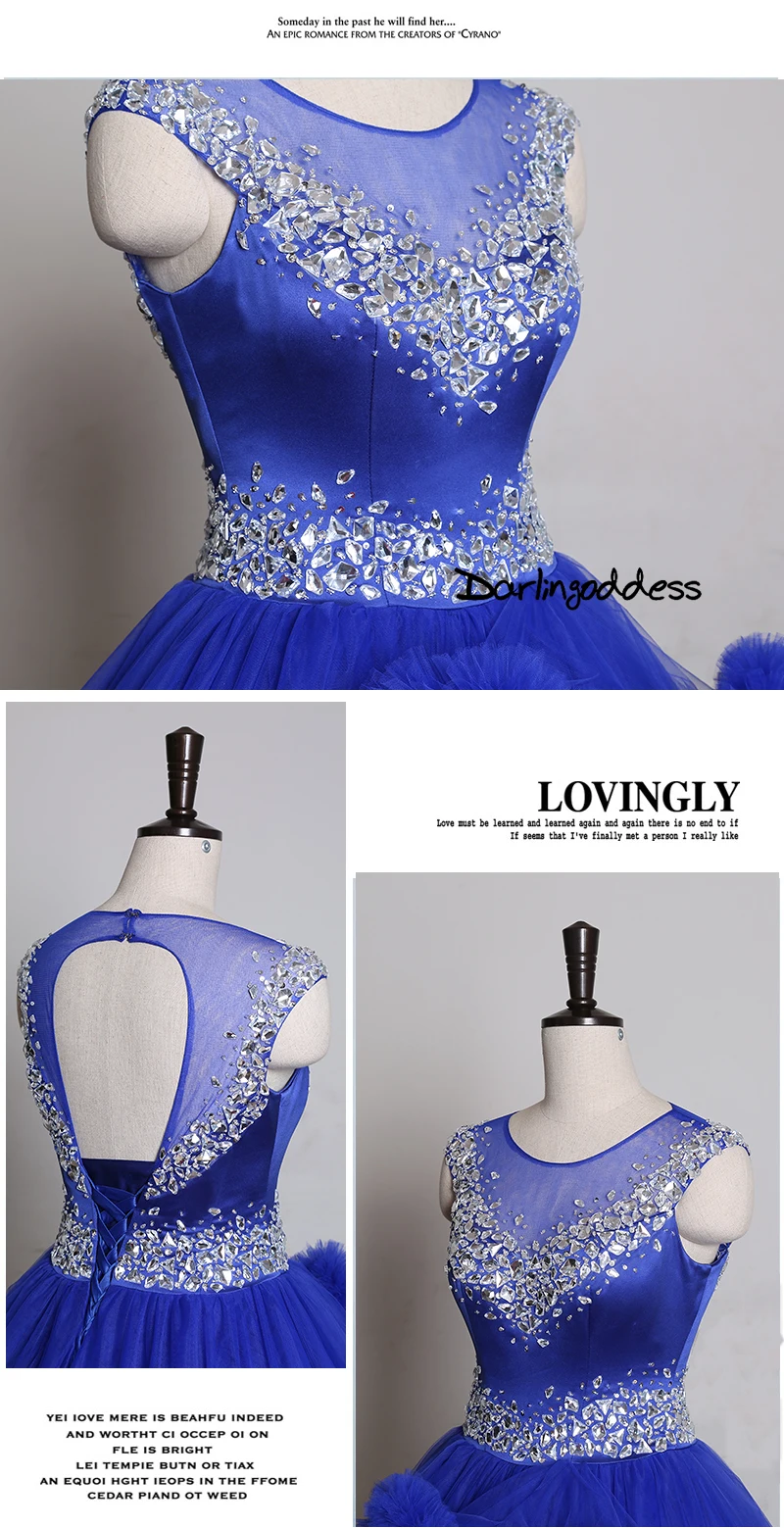 Роскошные пышные свадебные платья принцессы с облаками Королевский синий бальный наряд с кристаллами из тюля размера плюс свадебные Платья vestidos de noiva