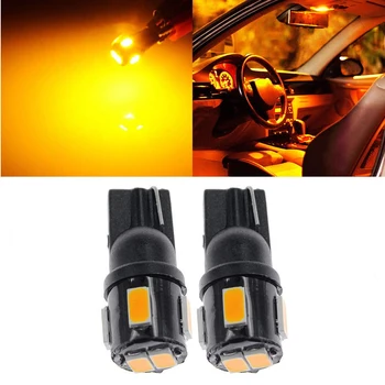 

1 Pair Amber Orange Yellow T10 W5W LED Bulbs Car Door Side Wedge Light Signal Lamps 12V