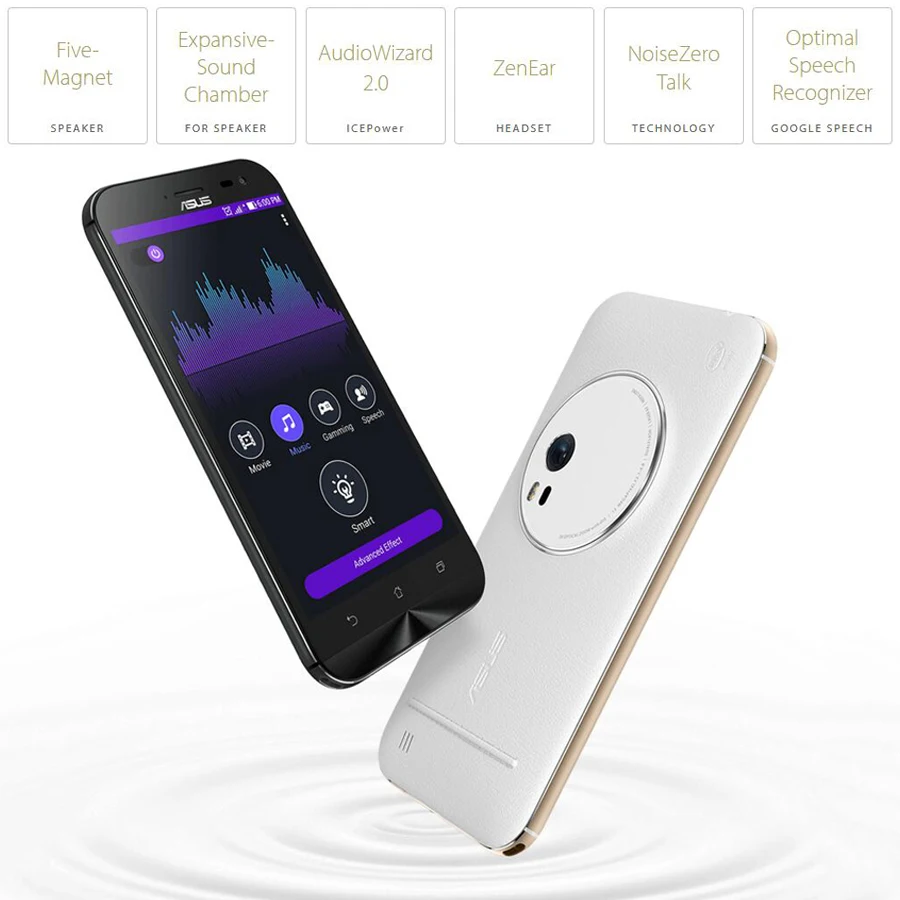 Новый мобильный телефон ASUS ZenFone ZOOM ZX551ML 3x оптический зум 4G LTE 5 &quot1080x1920 p Intel Atom quad core
