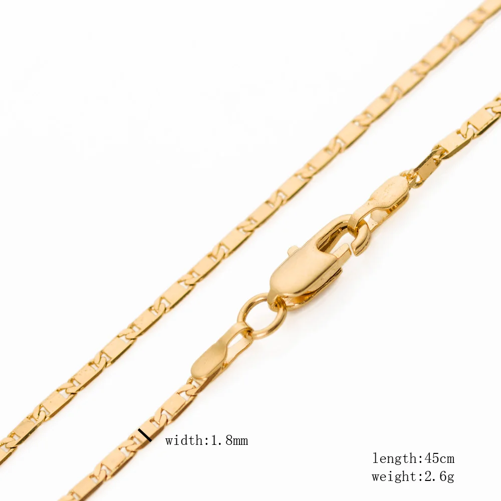 

Punk 45cm 18KGF gold filled stainless steel extra thin 1.8mm flat anchor chokers chain necklace women girls summer link chain