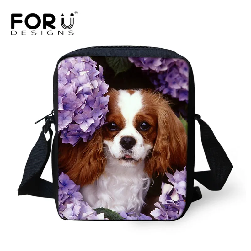 FORUDESIGNS/маленькие сумки-мессенджеры с цветочным принтом King Charles Spaniel 3D принт женские повседневные сумки через плечо для девочек и мальчиков