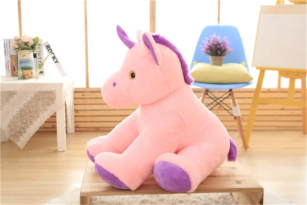 Fancytrader Pop Soft Forest Animal Plush Toy Lying Lion Elephant Tiger Horse Stuffed Doll Kids Play Toy Baby Gift20