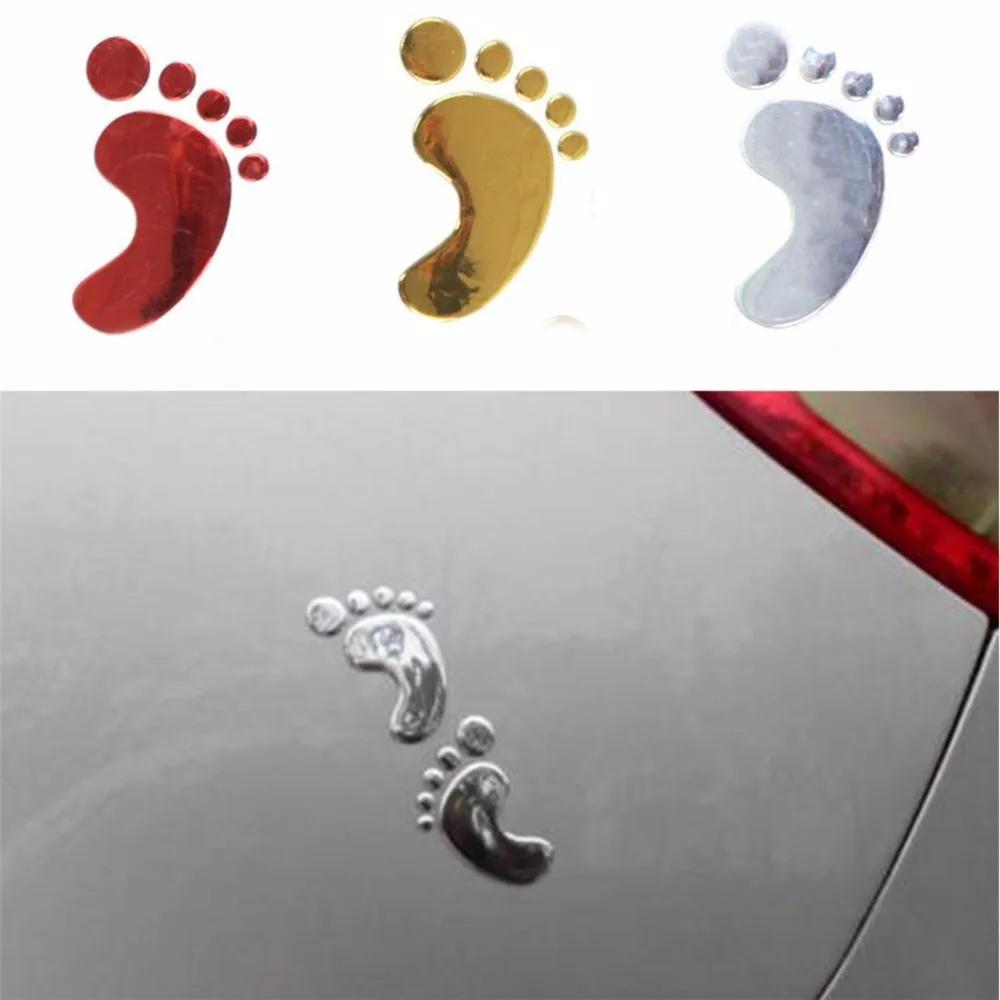 

1 Pair Cool Design Paw Car Sticker 3D Animal Dog Cat Bear Foot Prints Footprint 3M Decal Car Stickers Silver Gold Free Shipping#