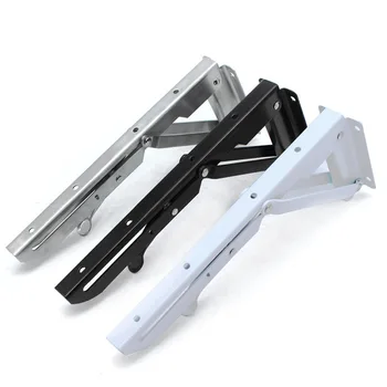 

20 inch Triangular Foldable Brackets Metal Support Adjustable Wall Mounted Durable Bearing Shelf Bracket Heavy Support Pack of 2
