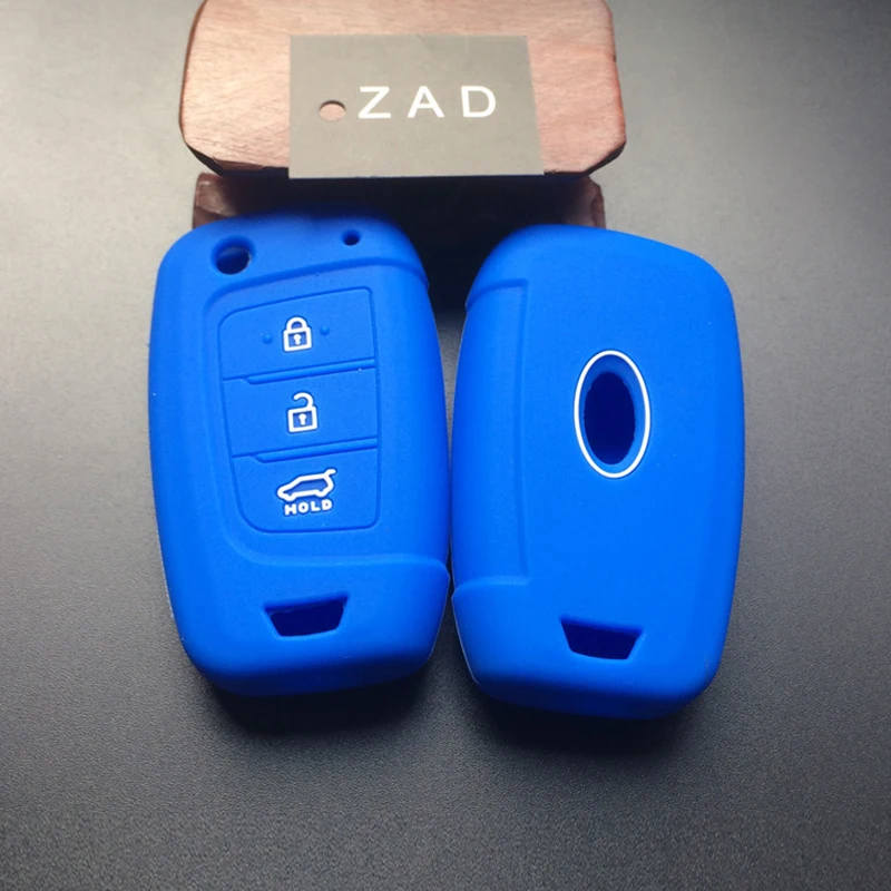 Резиновый чехол ZAD для Hyundai Elantra Solaris 2017 Santa Fe Tucson Verna i35 i40 Genesis F|car key case cover|rubber car