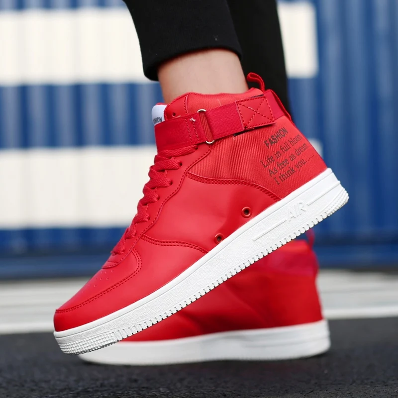 

DR.EAGLE Mens Running Shoes for Men Sneakers Women High Ankle Top Leather Woman Chaussure Sport Femme Winter Basket Homme 2018