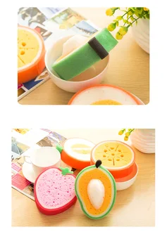 

Fruit type sponge candy color dishclout bowl microfiber cleaning cloth waffle weave kitchen towels dish cooking tools 100pcs