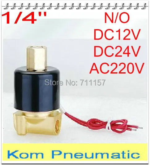 

Normally Open 1/4" Inch 2 Way N/O Electric Solenoid Valve Water Air Gas, 2w025-08-NO, DC 12V 24V AC 110V 220V