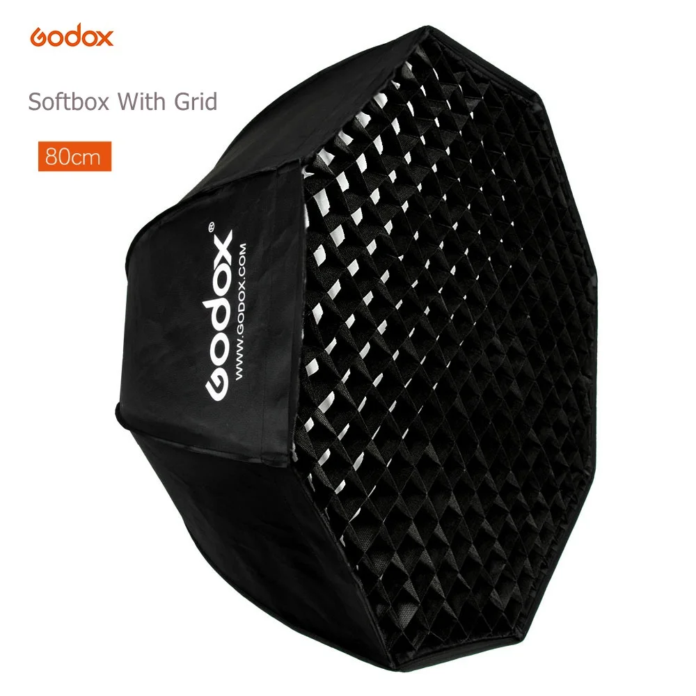 Godox 2x Godox 120cm Octagon Studio Flash Speedlite Softbox Reflector Honeycomb Grid 