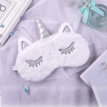 

Silver Unicorn Sleep Eye Mask Shade Nap Cover Blindfold Face ice cream Shading Sleep Cotton Goggles Aid Relax Travel Eyepatch