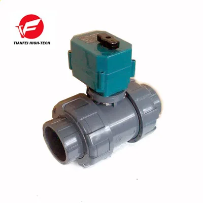 

without handwheel CTF-001 10NM CR01 CR02 5V 12V 24V DC9-35V DN15 DN20 DN25 union BSP NPT motorized UPVC ball valve for water