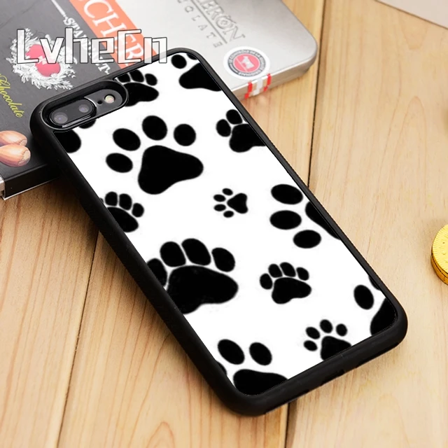 LvheCn чехол для телефона с изображением следов собаки и лап iPhone 5 6 s 7 8 plus 11 12 Pro X XR XS Max