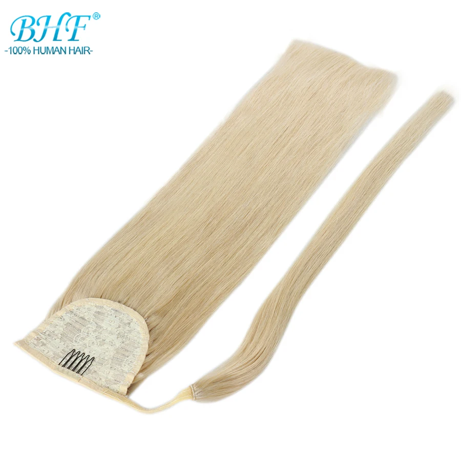 BHF Human Hair Ponytail Straight European Remy Ponytail Wrap Around Horsetail wig 100g Tails