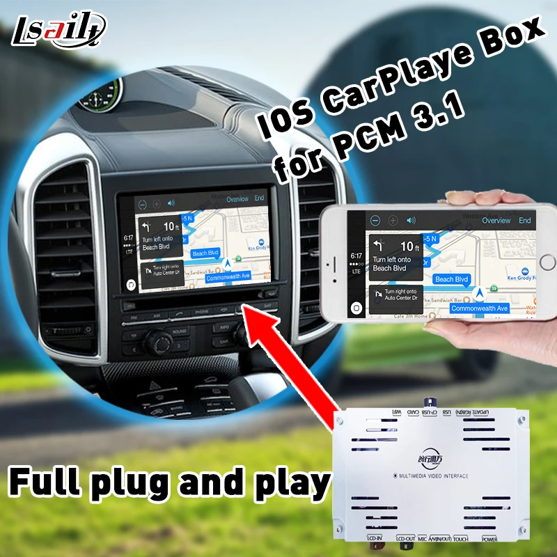 Plug & Play apple carplay Box для 2010 2016 Cayenne 911PCM3.1 с командой Waze Siri Mirrorlink взаимное управление|box