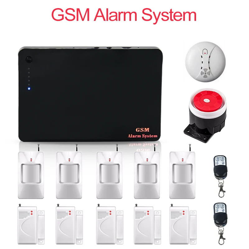 

Free Shipping 315/433 MHz Auto Dialer Wireless GSM Alarm Systems IOS Android APP Home security with PIR sensor