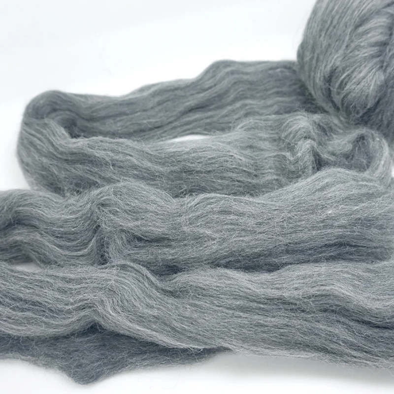 50g Super Fast felting Merino Wool Blended wool in Needle Felt wool felt Mixed color medium grey wet felting