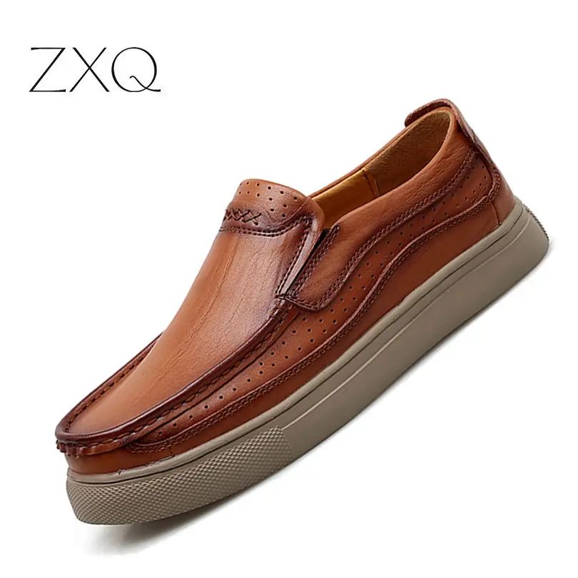 

Genuine Leather Shoes Men Cow Leather Driving Shoes Male Outdoor High Quality Men Flats Slip On Man Footwear