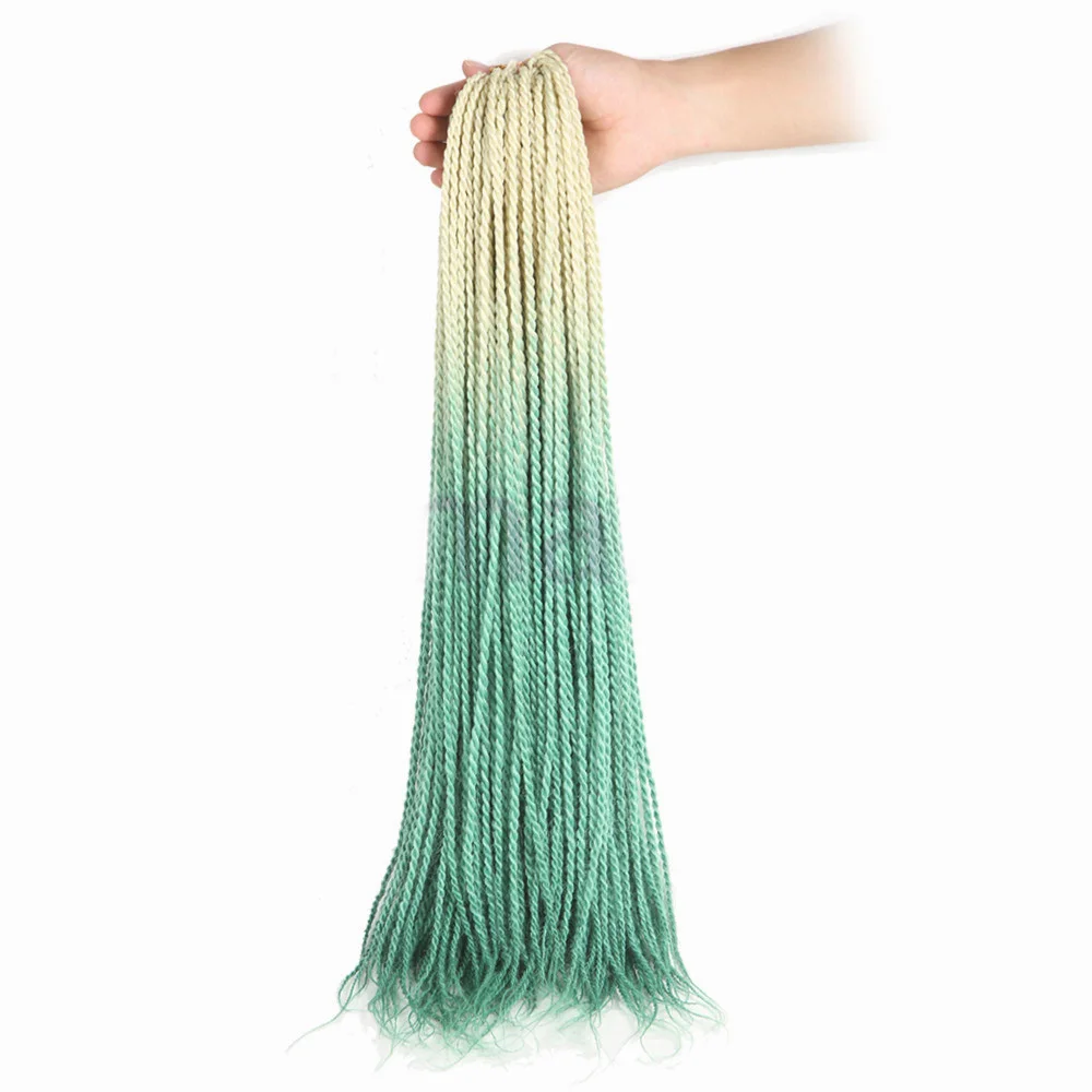 SAMBRAID Senegalese Twist Crochet Hair 24 inch 30 Roots/Pack Crotchet Braids Synthetic Hair Ombre Braiding Hair Extensions - Цвет: #99