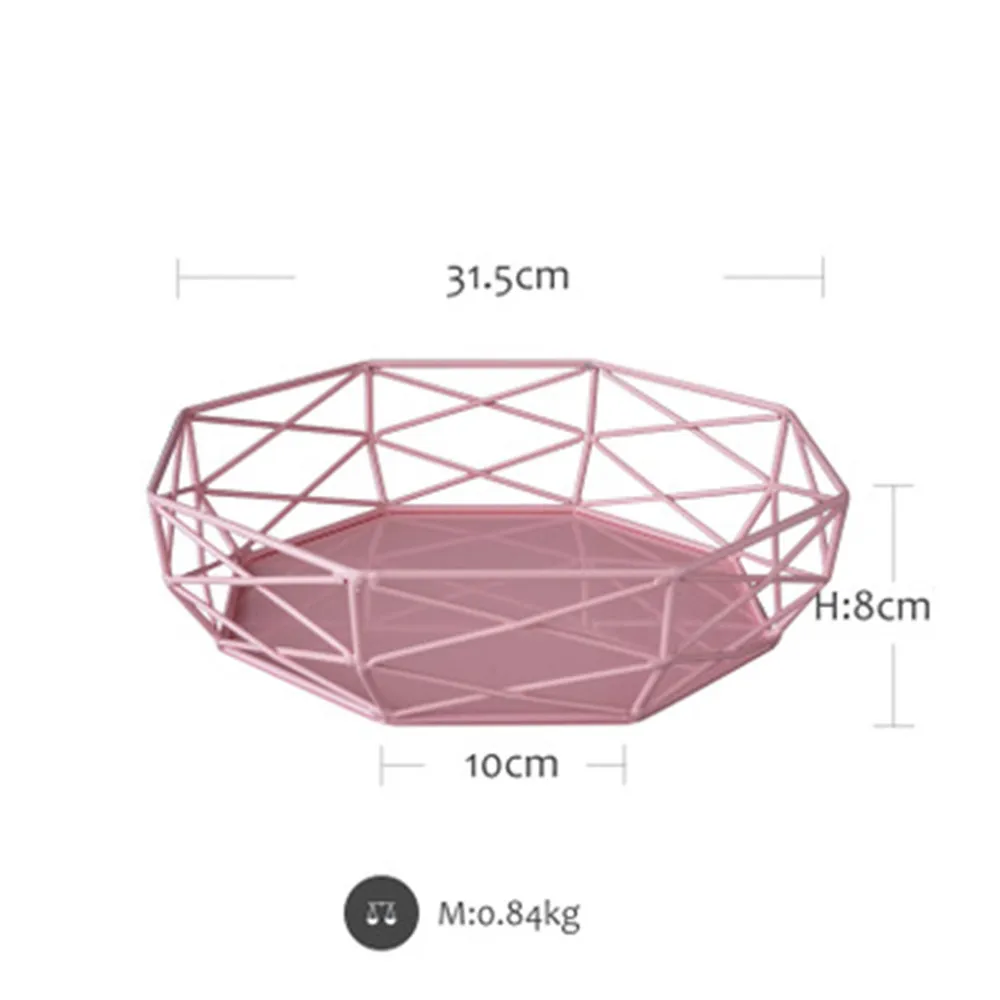 Скандинавский металлический полый поднос для хранения, современный шик Ins, латунный фруктовый торт, десертная тарелка, Роскошные красочные ювелирные изделия, поднос, домашний декор - Цвет: 2
