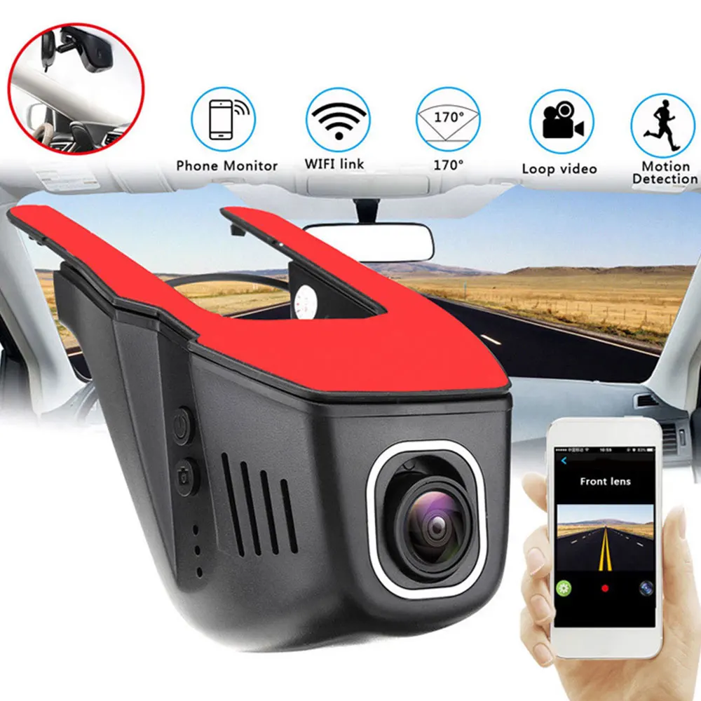 170 широкоугольный Автомобильный видеорегистратор 1080P ночная версия WiFi