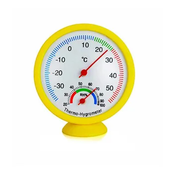 

Round Clock Shaped Double Dial Thermometer Hygrometer Indoor Baby Room Thermometer Hygrometer Induction Pointer