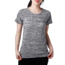New Women Quick Dry Sport Yoga Shirt Short Sleeve Breathable Exercises Yoga Top Running T-Shirts For Gym Running Fitness Clothes