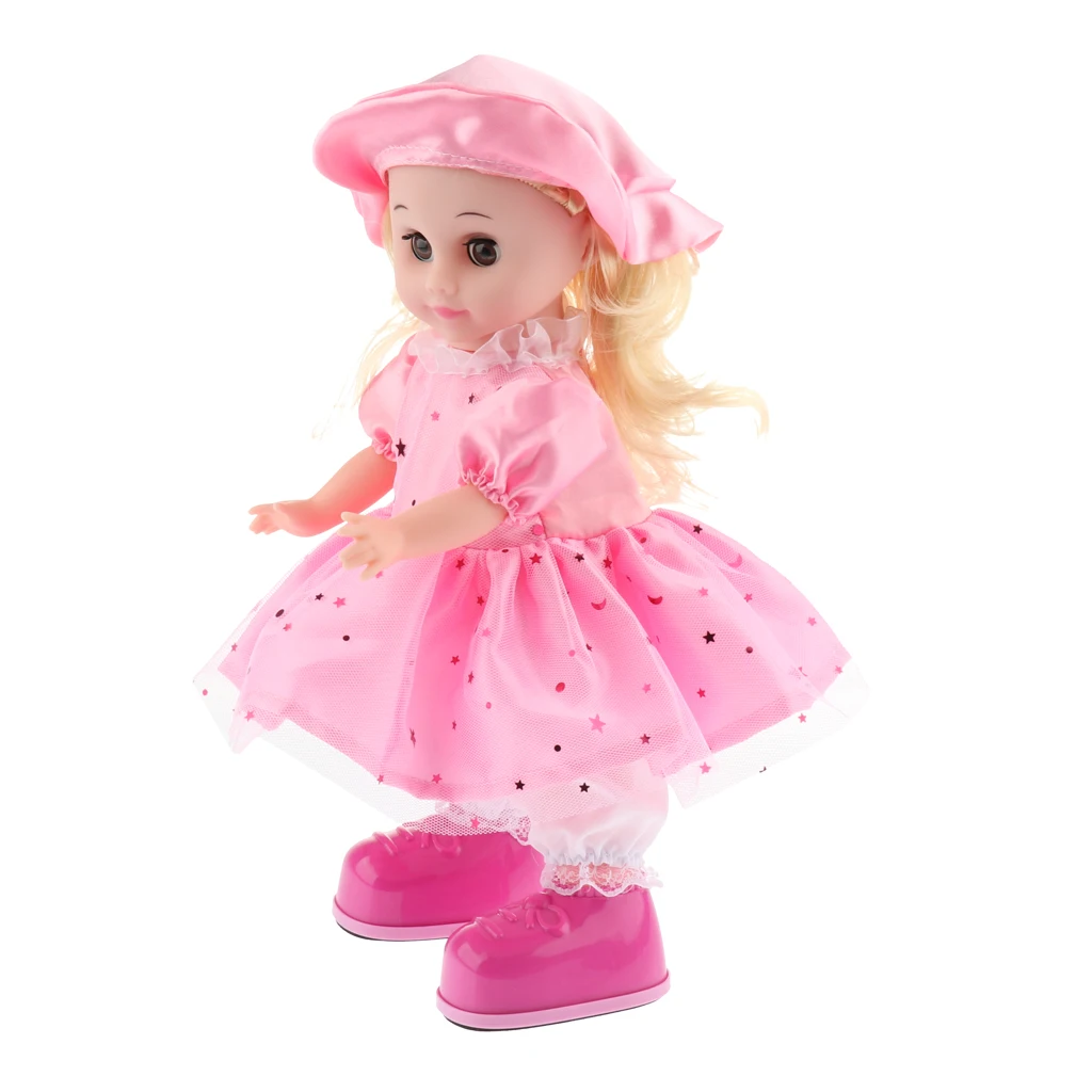 Smart Walking, Singing Robotic Girl Doll Toy for Kid Dress Up Nursery Role Pretend Play Fun Robot Baby Doll #D