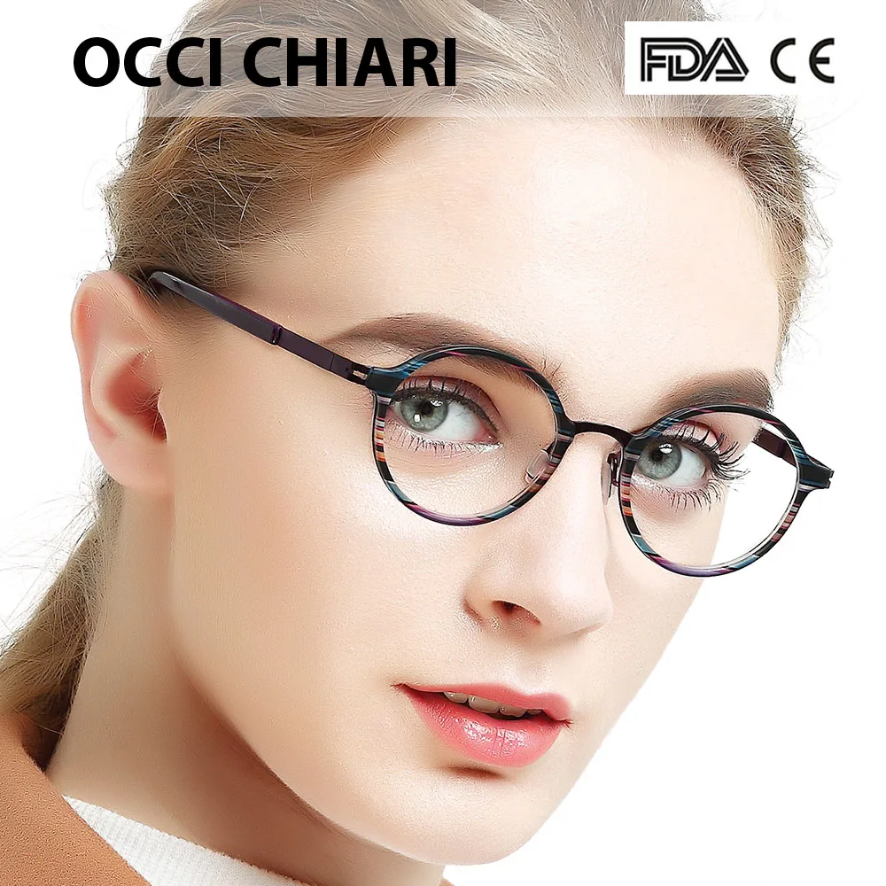 Очки OCCI CHIARI мужские и женские круглые прозрачные очки с прозрачными полосками