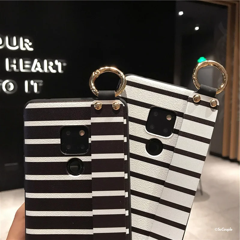 SoCouple Wrist Strap Phone Cases For Huawei Mate 10 Mate 20 Pro P10 plus P20 Pro Lite Nova 3 3i 2s Stripe Pattern Soft TPU Cover (5)