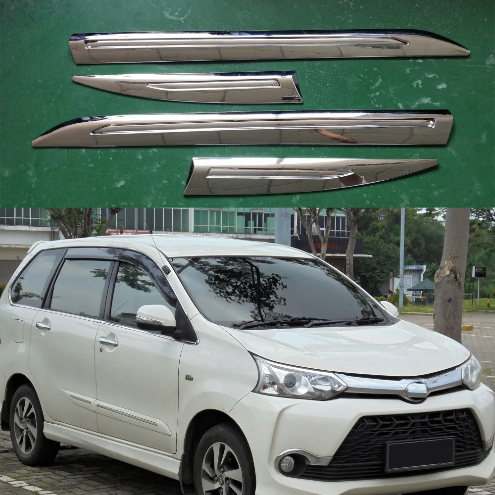 4 шт. автомобильные накладки для Toyota F653 F654RM Avanza автомобильные аксессуары ABS хромированные боковые литьевые комплекты обшивки