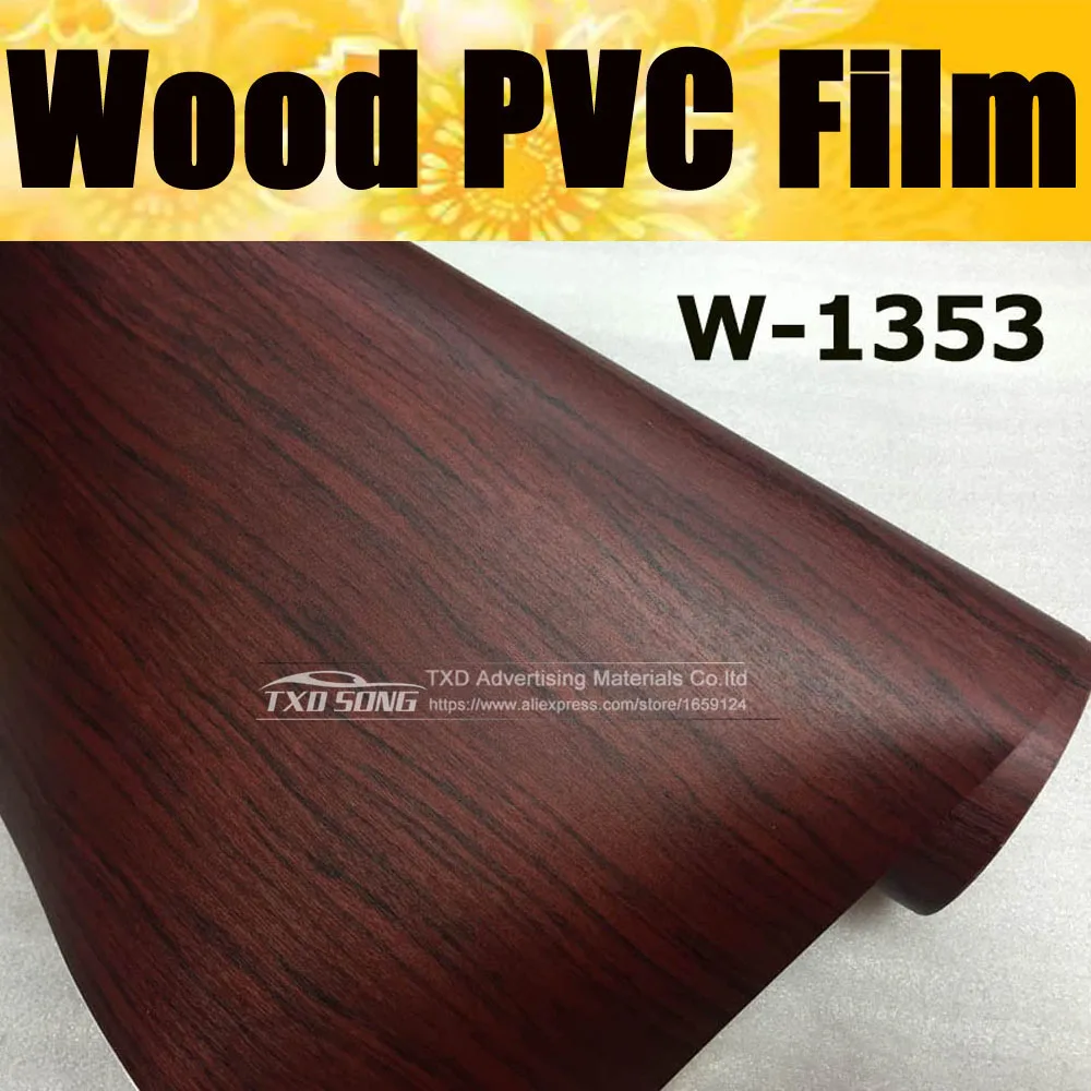 Good quality W1353 Wood PVC Grain Sticker Wood VINYL Wood PVC film