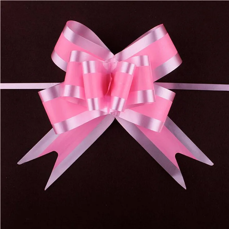 50pcs/lot Gift Box Streamers Bow Knot Double Color Silk Ribbon Bowknot