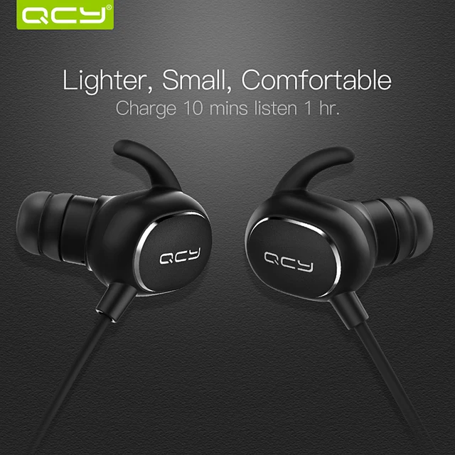 QCY QY19 Английский голос IPX4-rated sweatproof bluetooth стерео наушники беспроводные спорт наушники aptX гарнитура для всех телефонов