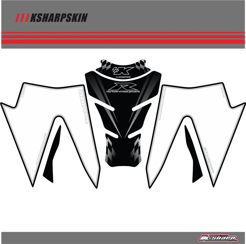 

Передний обтекатель двигателя номерной знак доска 3D гель протектор для KAWASAKI ZX-10R 2008 2009