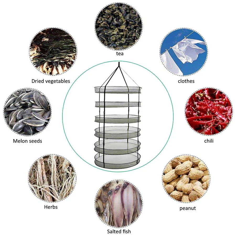 Новая Съемная сетка для сушки сушильный шкаф 6-слойный растения Цветочный травяной сухой корзина гидропоники белье высокого качества из дышащего корзина для сушки ga