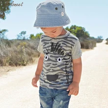 Telotuny детская одежда с круглым вырезом Одежда для маленьких мальчиков, детей короткий рукав мультфильм печати Топы корректирующие y121830