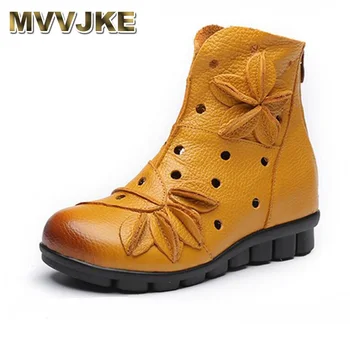 

MVVJKE New Summer Boots Shoes Woman Genuine Leather Ankle Boots Fashion Hollow out Boots Hand-made sandals women shoes zapatos