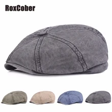 RoxCober унисекс моющиеся мягкие хлопковые кепки Newsboy для мужчин и женщин, винтажные Восьмиугольные шляпы детектива художника, шапки в стиле ретро, плоские шапки