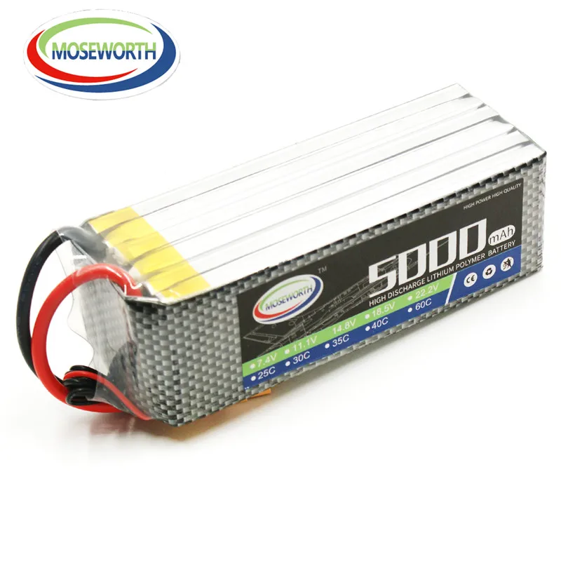 6S RC LiPo батарея 6S 22,2 v 5000mAh 25C Литий-полимерные батареи 22,2 V для радиоуправляемого дрона самолета автомобиля дрона лодки LiPo 6S 5Ah