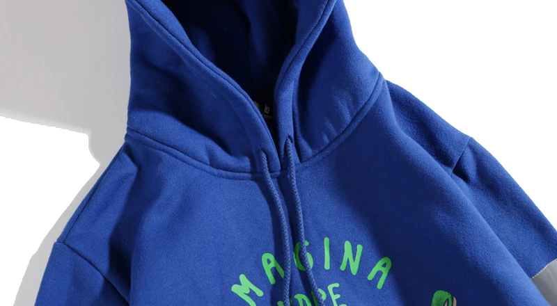 YouthCodes 3M Reflective Hoodies Men Cotton Leaf Weed Hip Hop Navy Blue Printing Streetwear Justin Bieber Sweatshirt Men Winter