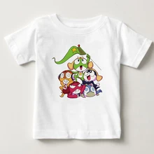 Футболка с принтом Keroro топы для мальчиков и девочек, короткая футболка Keroro футболка с японским рисунком Keroro Топ, Детская футболка MJ