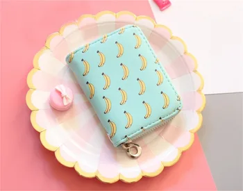 

Mcneely Women Banana Wallet lovely Short Zipper Purse Small Clutch Fashion PU Leather Female Wallets Card Holder Coin Purse