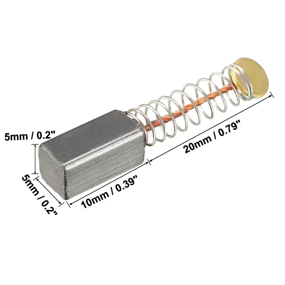 Uxcell 10pcs/5 Pair Mini Motor Carbon Brushes Replacement For Electric Motors Air Compressor Spare Part Power Tool 10x5x5mm