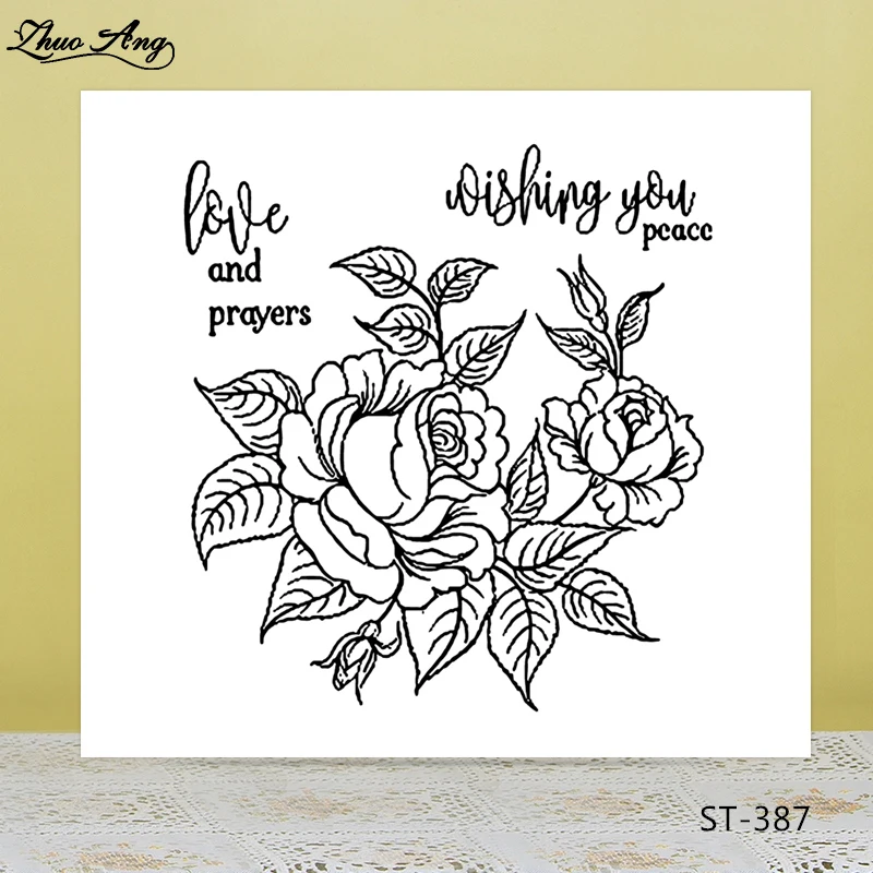 

Flowers for Wishes Clear Silicone Stamp/Seal for DIY Scrapbooking/Photo Album Decorative Card Making Clear Stamps