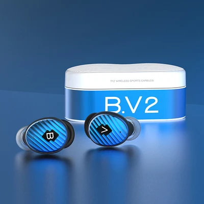 TFZ B. V2 5,0 True Bluetooth Беспроводные наушники с двойным микрофоном BV2 IPX5 водонепроницаемые спортивные наушники-вкладыши TWS с зарядным устройством - Цвет: Blue