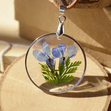 Phesee Handmade Fresh Natural Flower Long Necklaces & Pendants Vintage Rope Chain Statement Necklace Jewelry Accessories Women