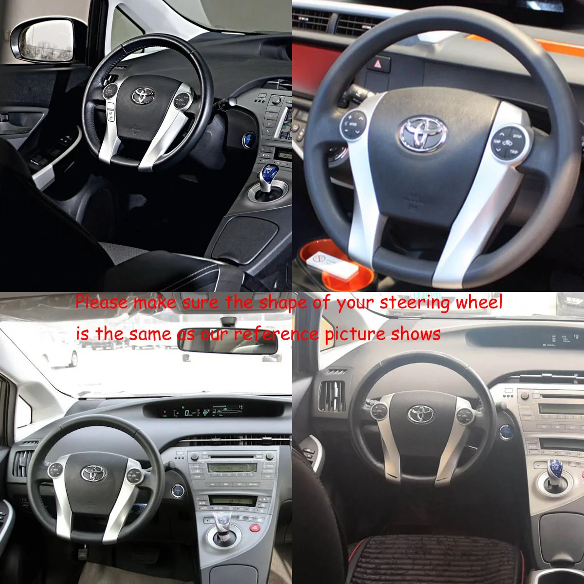 Черный кожаный деревянный спортивный руль для 2010- Toyota PRIUS Hybrid ZVW30 35 40 41 2012- Prius C Aqua V