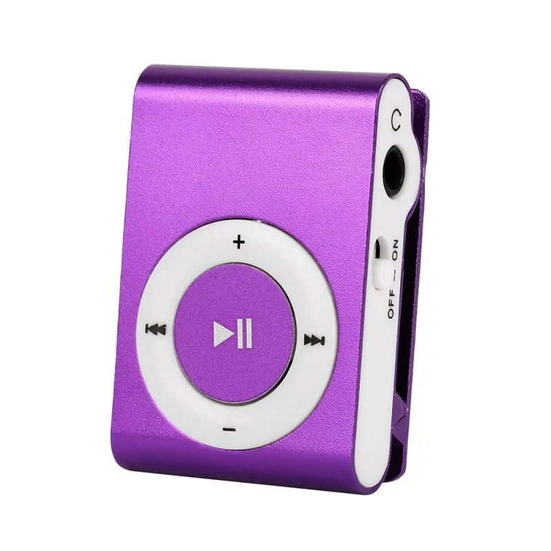 Портативный мини Mp3 музыкальный плеер MP3-плеер Поддержка Micro TFCard слот Mp3 S порт плеер USB порт с наушником - Цвет: Фиолетовый