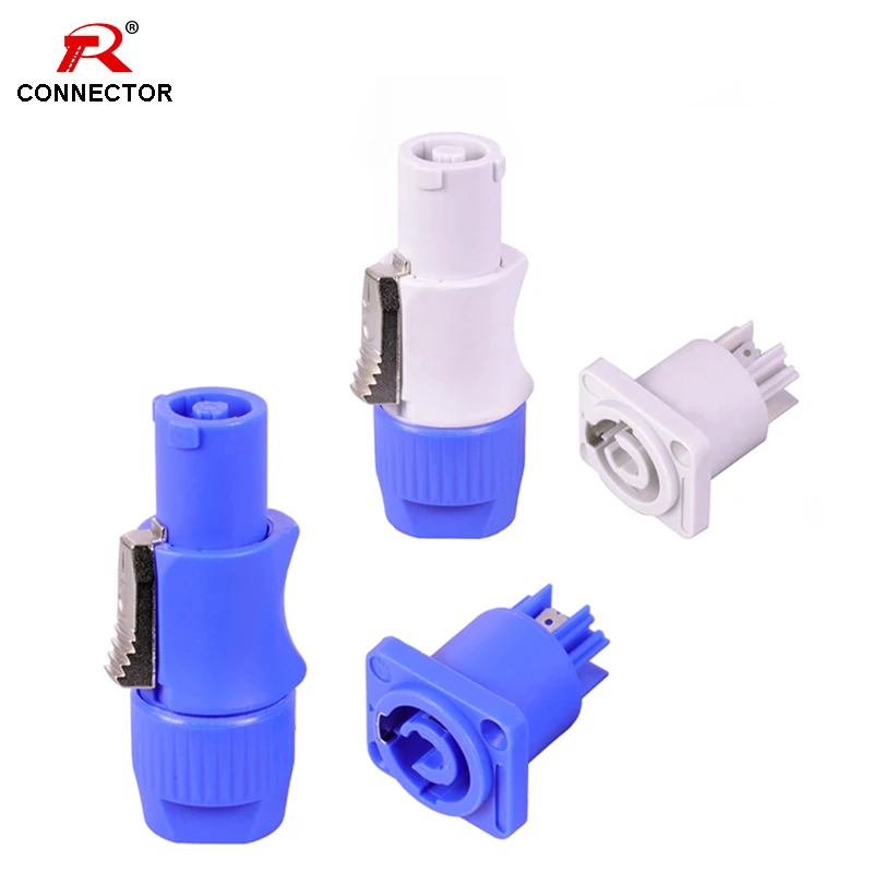 

25Sets NAC3FCA+NAC3MPA-1(Power-in) & NAC3FCB+NAC3MPB-1(Power-out),3Pin Powercon Connector, Male Plug + Chassis Panel, 20A 250V