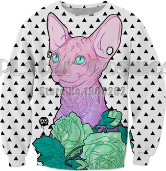 

PLstar Cosmos New style Siamese cat harajuku hoodies 3D print Interesting characters Funny Sweatshirt